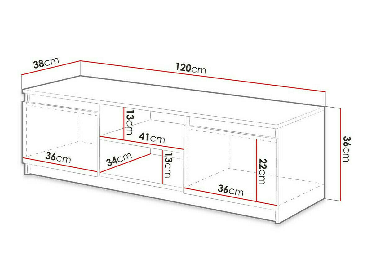 TV-állvány DINGO (Ziziko) , Szín: Gesztenye, Led világítás: Nem