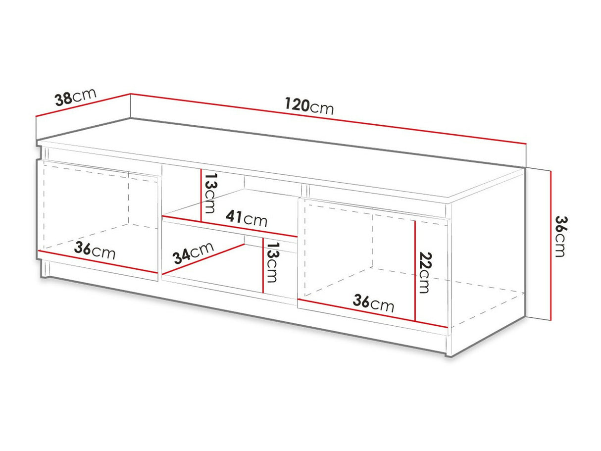 TV-állvány DINGO (Ziziko) , Szín: Grafit, Led világítás: Nem