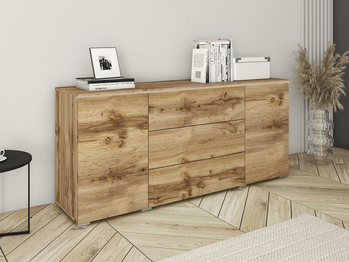 Komód VERA 150, Szín: Wotan tölgy, Led világítás: Nem