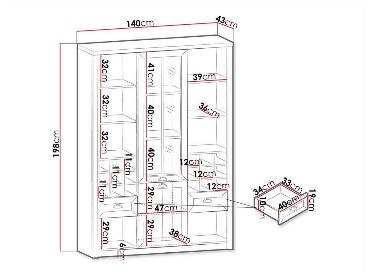 Könyvespolc Prowansja W2D2S, Led világítás: Igen