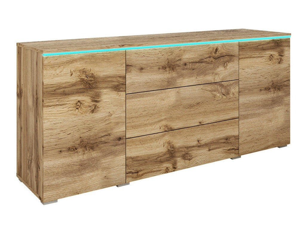 Komód VERA 150, Szín: Wotan tölgy, Led világítás: Igen fehér