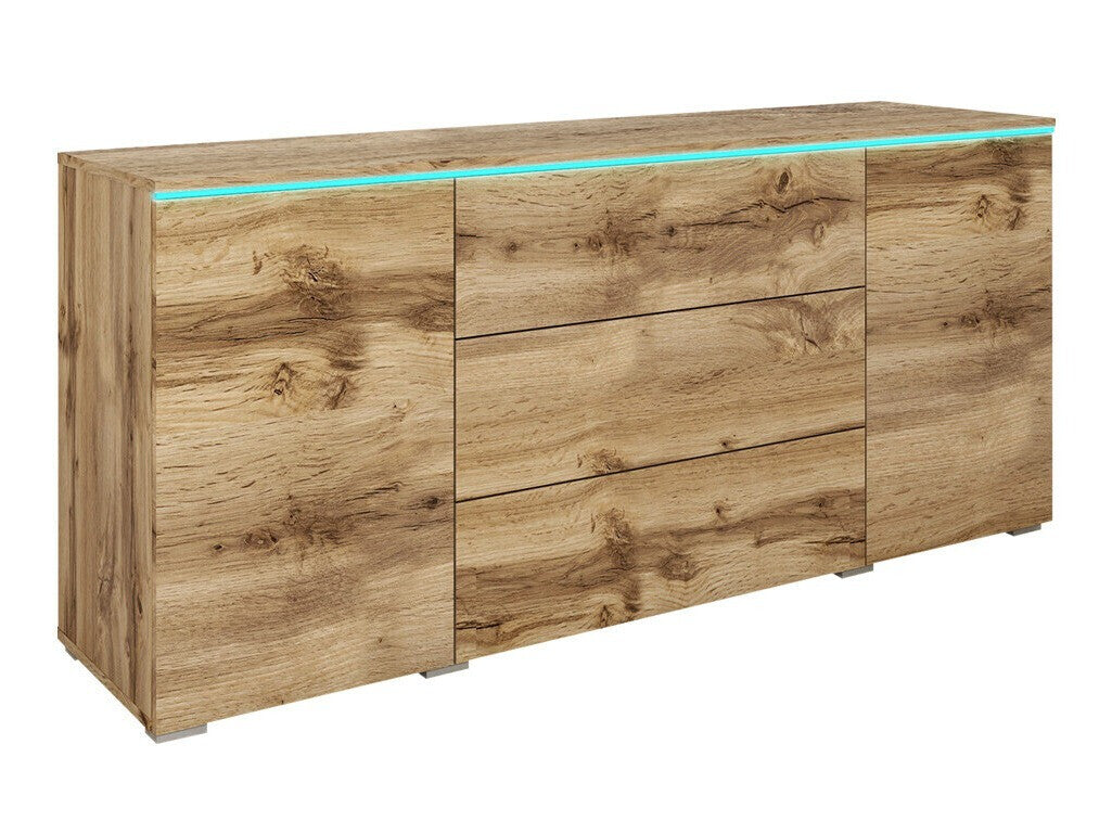 Komód VERA 150, Szín: Wotan tölgy, Led világítás: Igen RGB