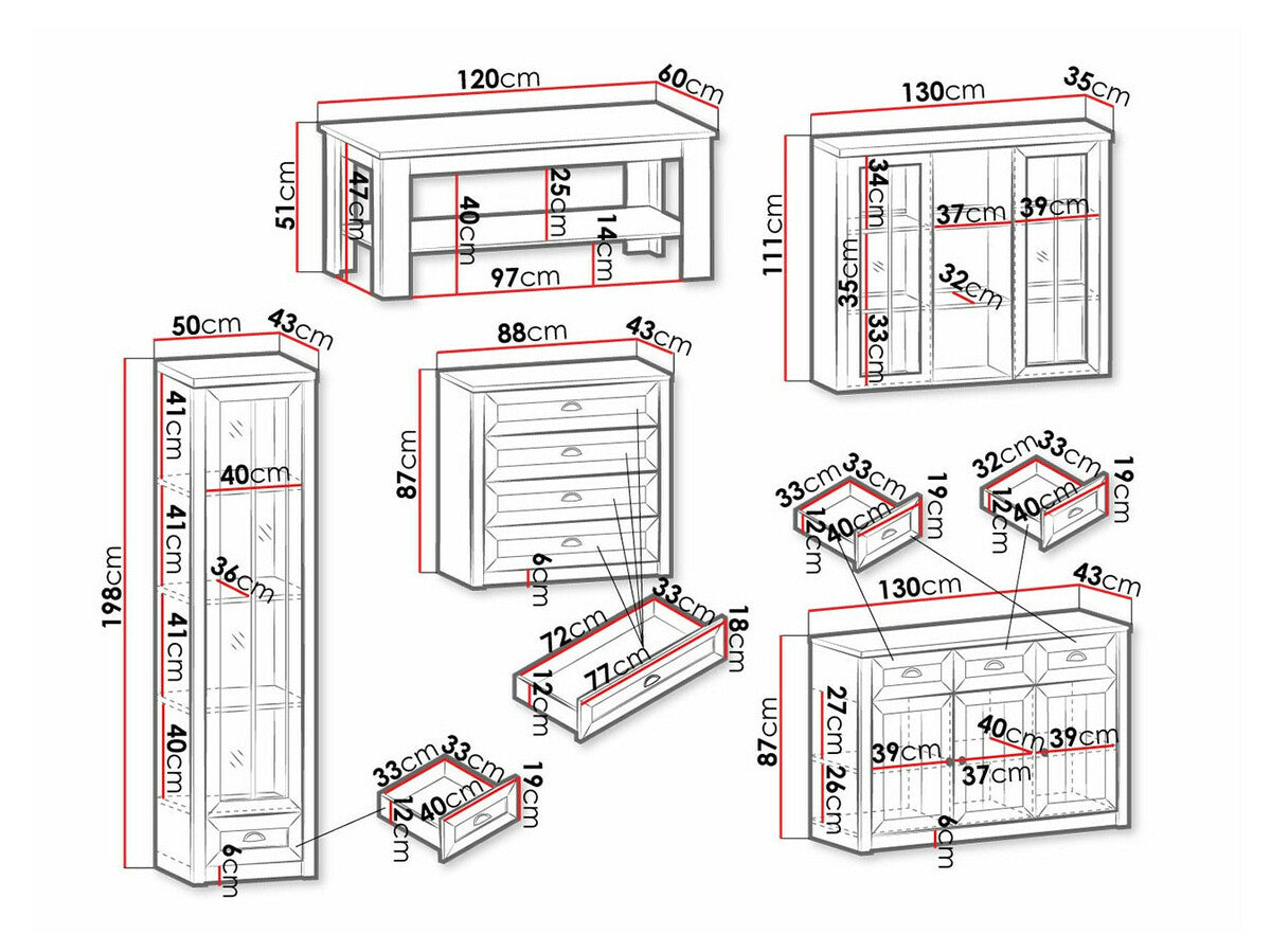 Nappali szett Prowansja I, Led világítás: Igen fehér