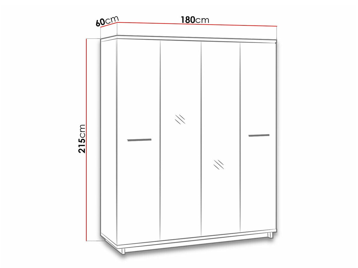 Gardróbszekrény SZ4D INES (Mins)
