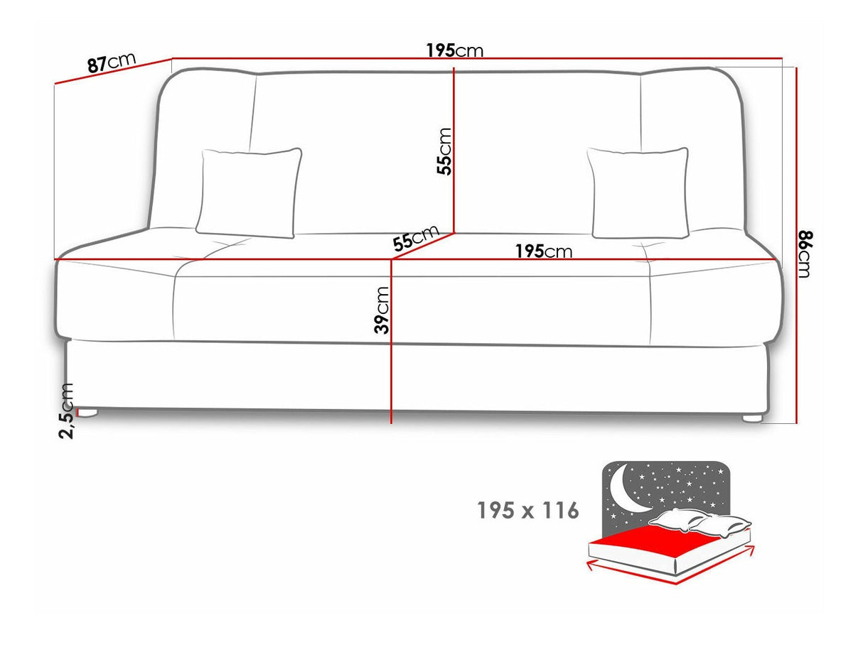 Kanapéágy Jonas (Mario Stílus), Szín: Alova 04 + Alova 71