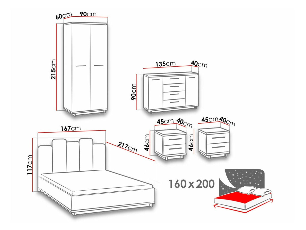 Hálószoba garnitúra INES I (Mins)