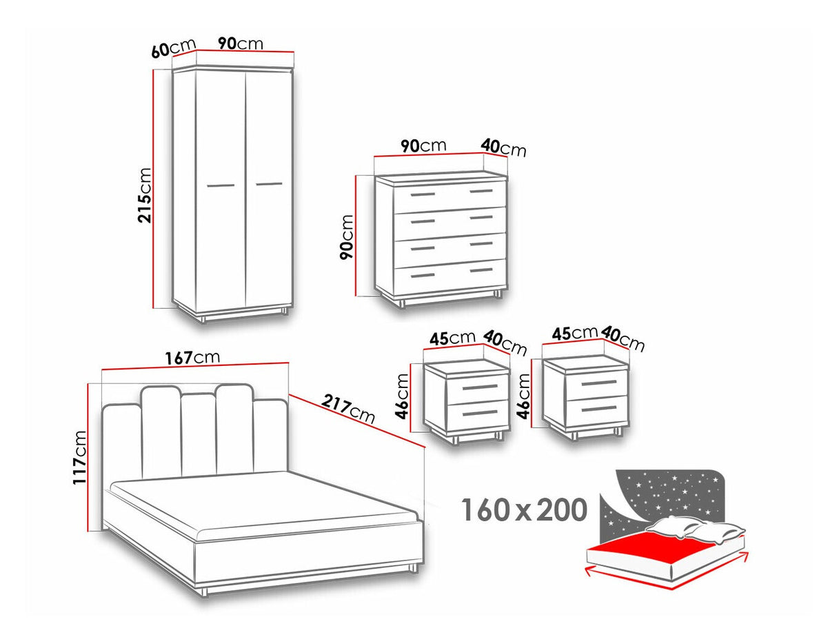 Hálószoba garnitúra INES II (Mins)