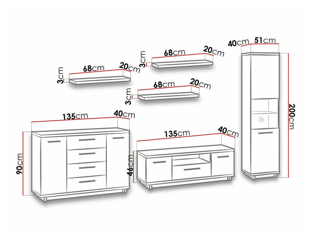 Nappali szett INES VIII (Mins), Led világítás: Nem