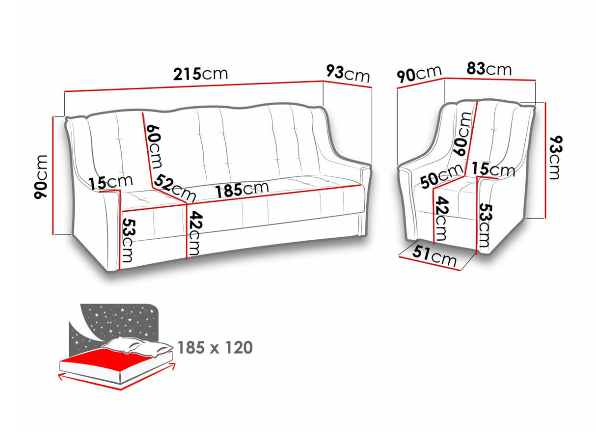 Kárpitozott bútorok Niagara (Margaret), Szín: Kronos 22