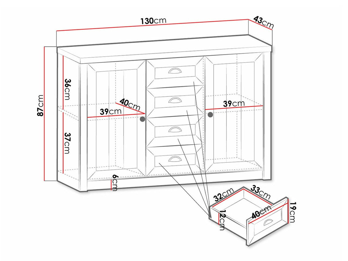 Komód Prowansja K4S 05