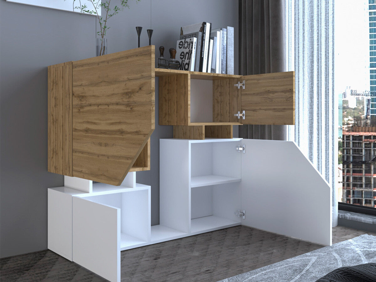 Nappali szett Meble CEELIAS I, Szín: Wotan tölgy + Fehér