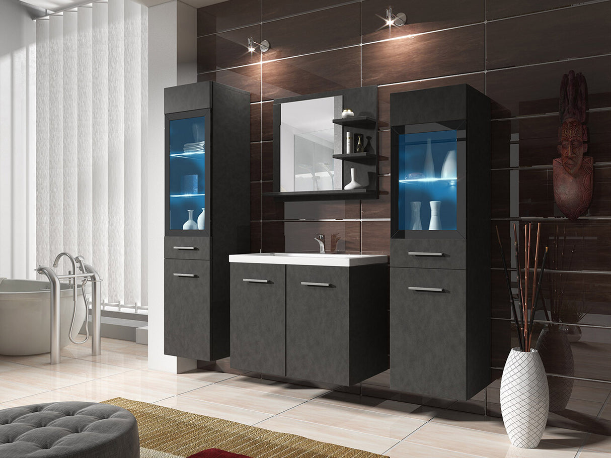 Fürdőszoba garnitúra MADRIT I, Szín: Matera szürke, Led világítás: Igen RGB