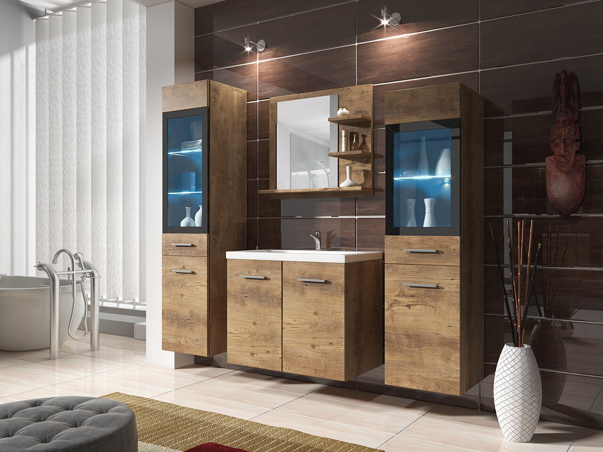 Fürdőszoba garnitúra MADRIT I, Szín: Gesztenye, Led világítás: Igen RGB