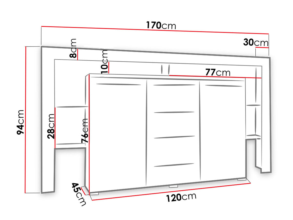 Komód RIVA II Plus (Ravido II Plus), Szín: Fehér + Fényes szürke