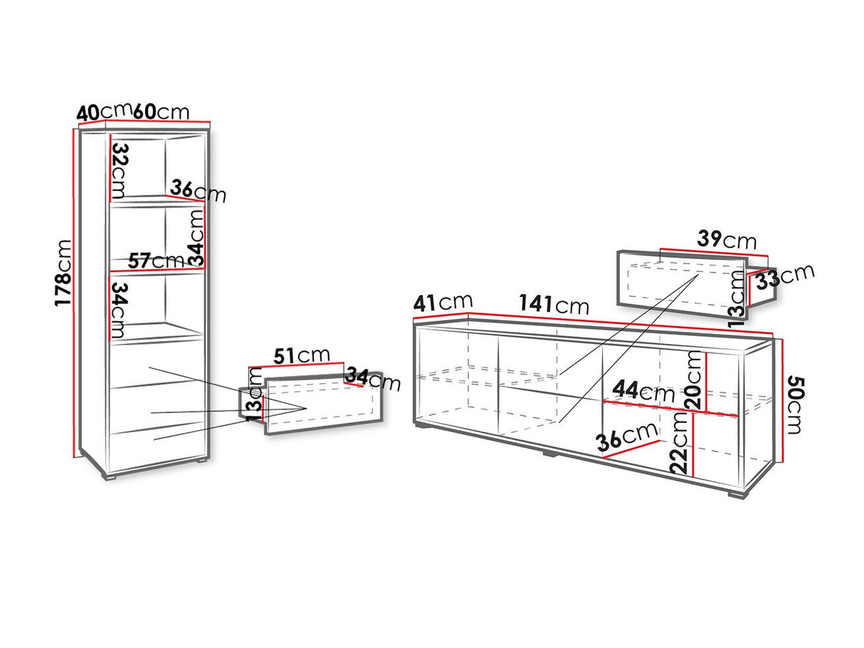 Nappali szett Zestaw GESITA IV Biały (Fehér)