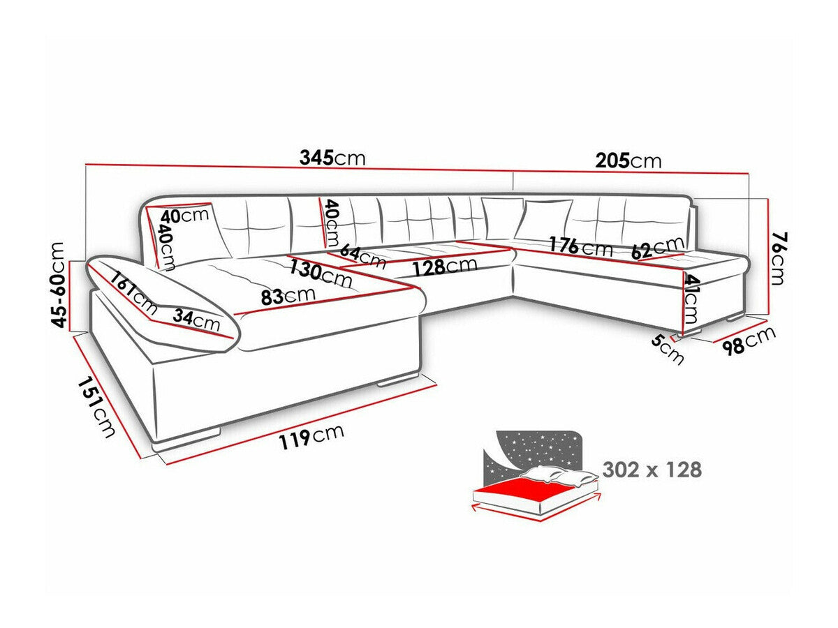 Sarokkanapé Bergen (Genero), Szín: Poso 110, Változatok: Jobbos