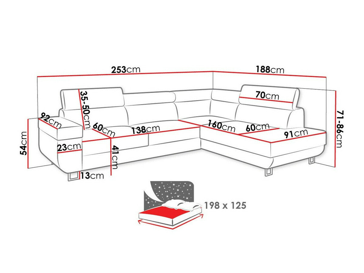 Sarokkanapé Fonti (Antrodem), Szín: Poso 55, Változatok: Balos