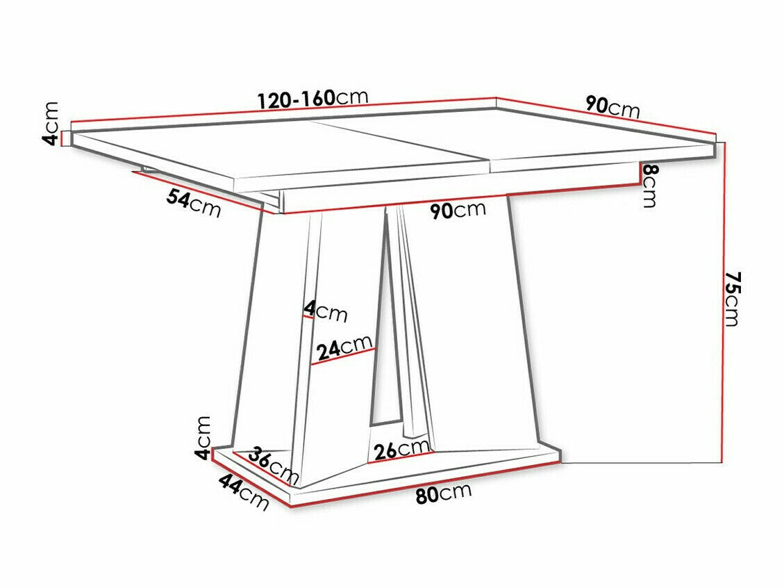 Asztal MUFO (Josiah), Szín: Fényes fehér + Beton