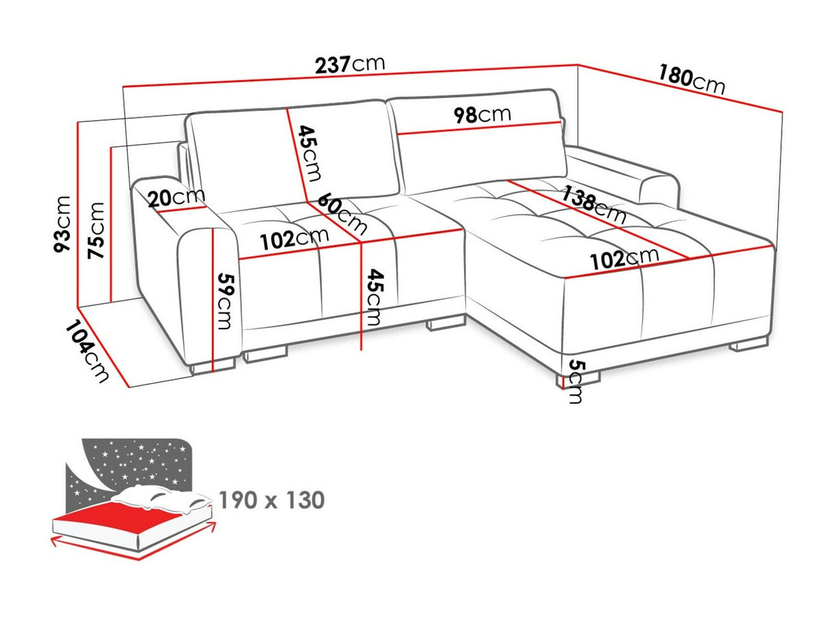 Sarokkanapé Milton (Gefiones), Szín: Country 3