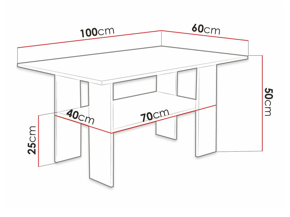Dohányzóasztal Torinem (Oelato), Szín: Fekete + Craft tölgy