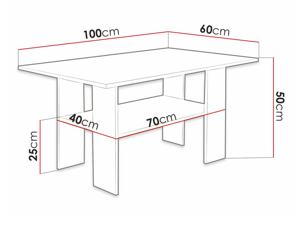 Dohányzóasztal Torinem (Oelato), Szín: Fekete + Fehér