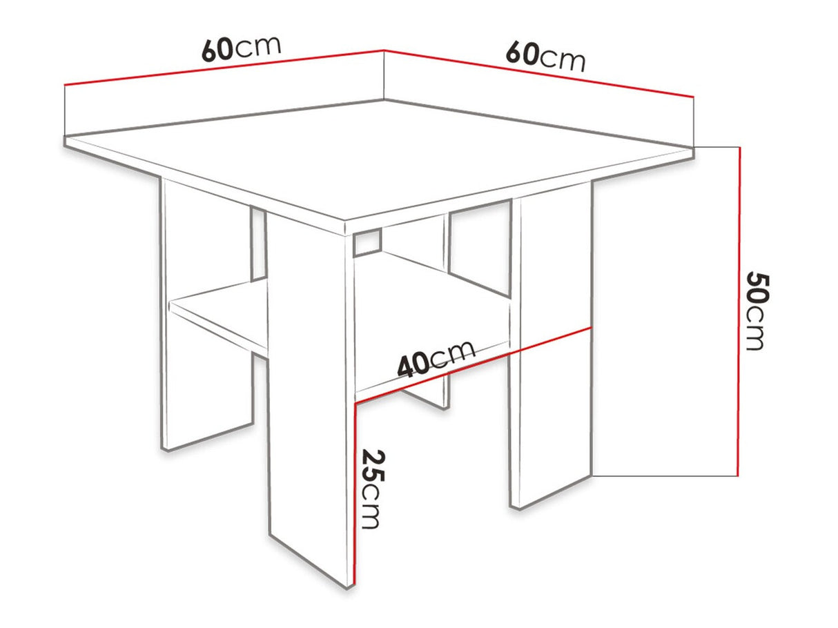 Dohányzóasztal Milanem (Kassor), Szín: Fekete + Craft tölgy