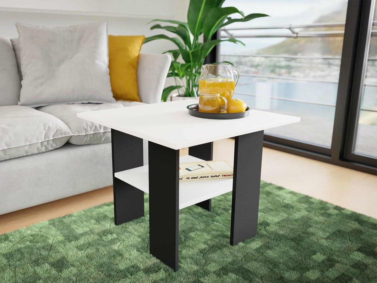 Dohányzóasztal Milanem (Kassor), Szín: Fekete + Fehér