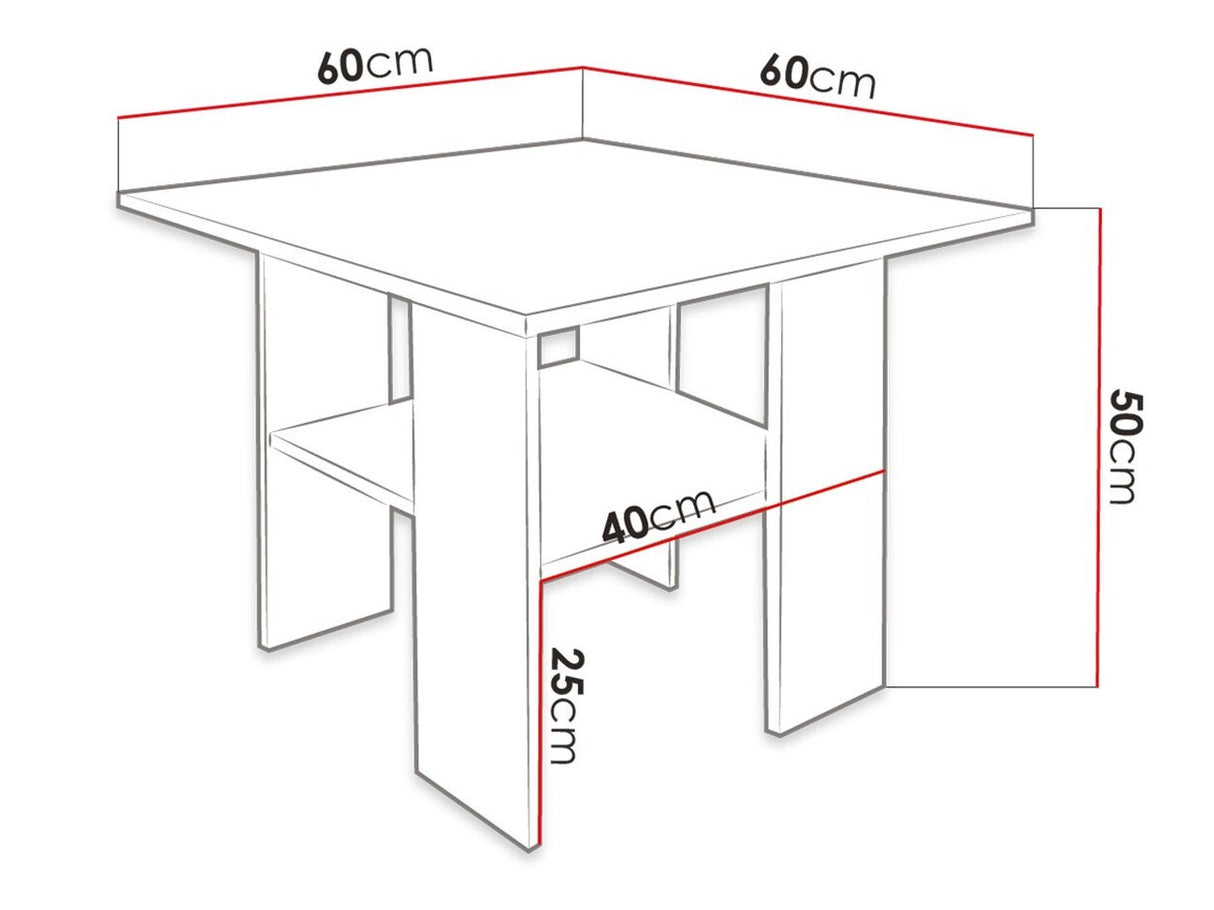 Dohányzóasztal Milanem (Kassor), Szín: Fekete + Fehér