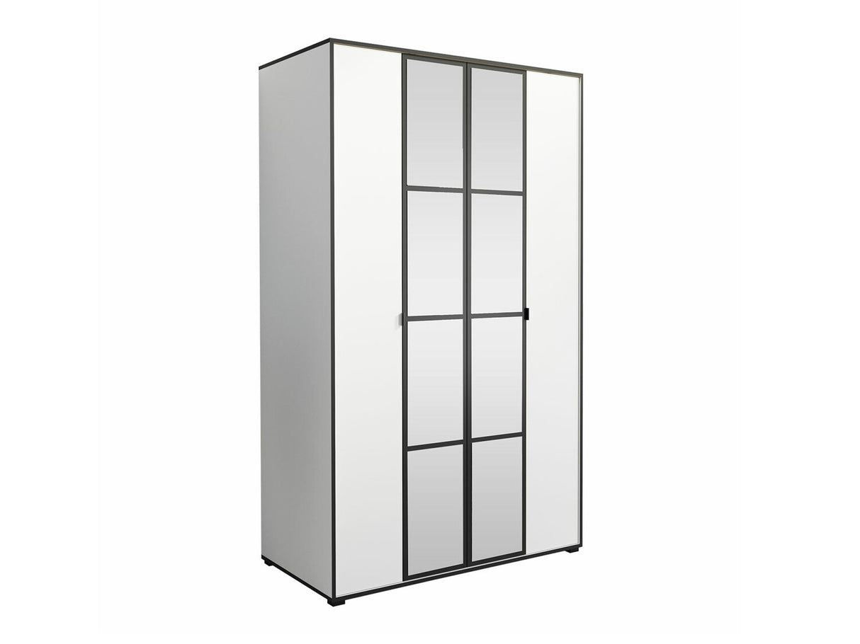 Gardróbszekrény Oslo I (Birelto I), Szín: Fehér + Fekete, Szekrény szélessége: 1200 mm