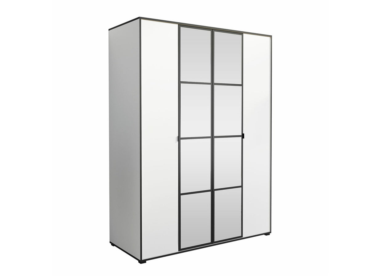 Gardróbszekrény Oslo I (Birelto I), Szín: Fehér + Fekete, Szekrény szélessége: 1500 mm