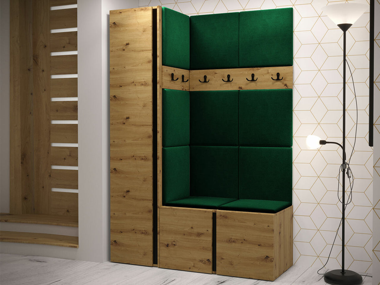 Előszoba garnitúra Zestaw ORION IX (Tavasz IX), Keret színe: Artisan tölgy, Puha falpanel színe: Manila 35