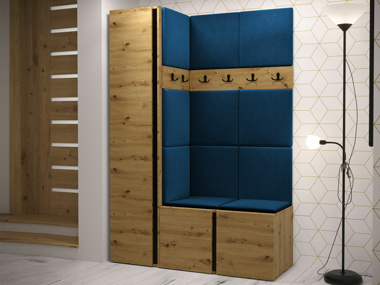 Előszoba garnitúra Zestaw ORION IX (Tavasz IX), Keret színe: Artisan tölgy, Puha falpanel színe: Manila 26