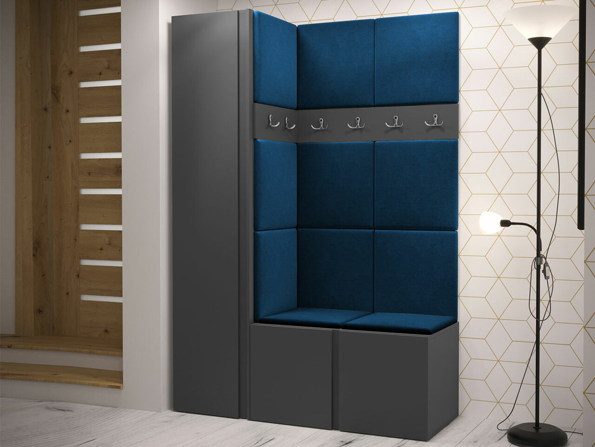 Előszoba garnitúra Zestaw ORION IX (Tavasz IX), Keret színe: Grafit, Puha falpanel színe: Manila 26