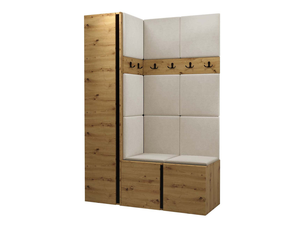 Előszoba garnitúra Zestaw ORION IX (Tavasz IX), Keret színe: Artisan tölgy, Puha falpanel színe: Manila 02