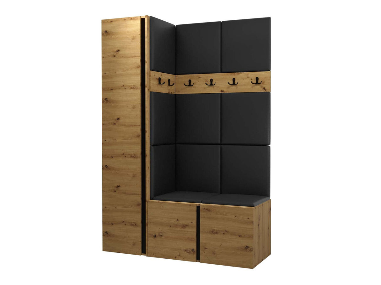 Előszoba garnitúra Zestaw ORION IX (Tavasz IX), Keret színe: Artisan tölgy, Puha falpanel színe: Öko bőr Soft 011