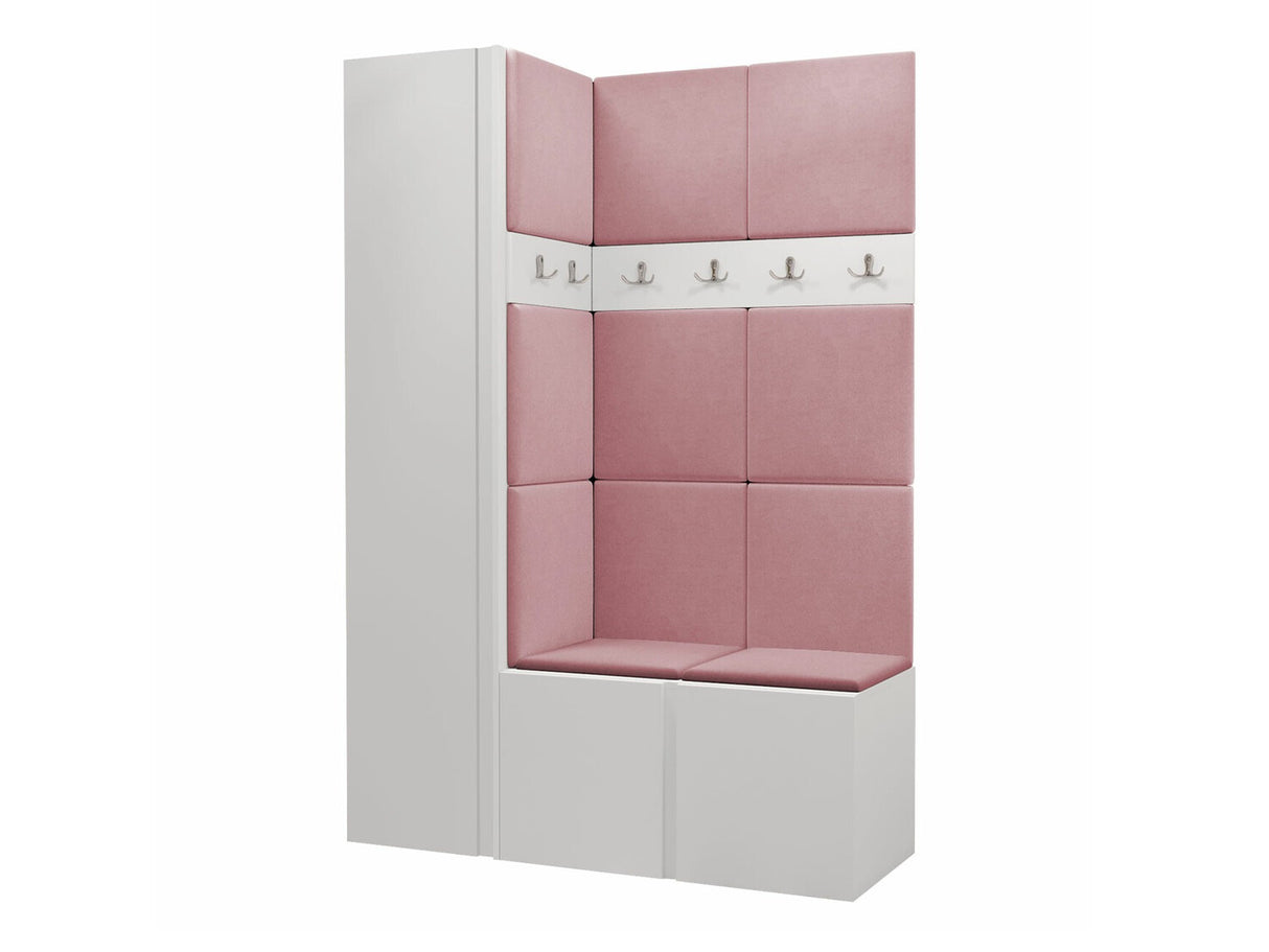 Előszoba garnitúra Zestaw ORION IX (Tavasz IX), Keret színe: Fehér, Puha falpanel színe: Manila 09