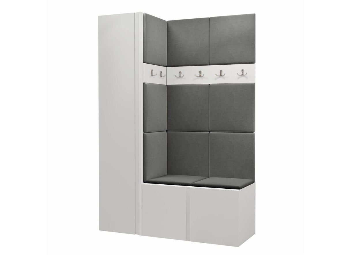 Előszoba garnitúra Zestaw ORION IX (Tavasz IX), Keret színe: Fehér, Puha falpanel színe: Manila 16