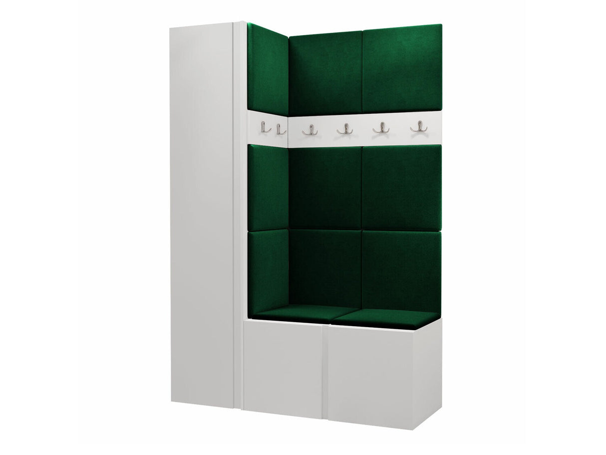 Előszoba garnitúra Zestaw ORION IX (Tavasz IX), Keret színe: Fehér, Puha falpanel színe: Manila 35