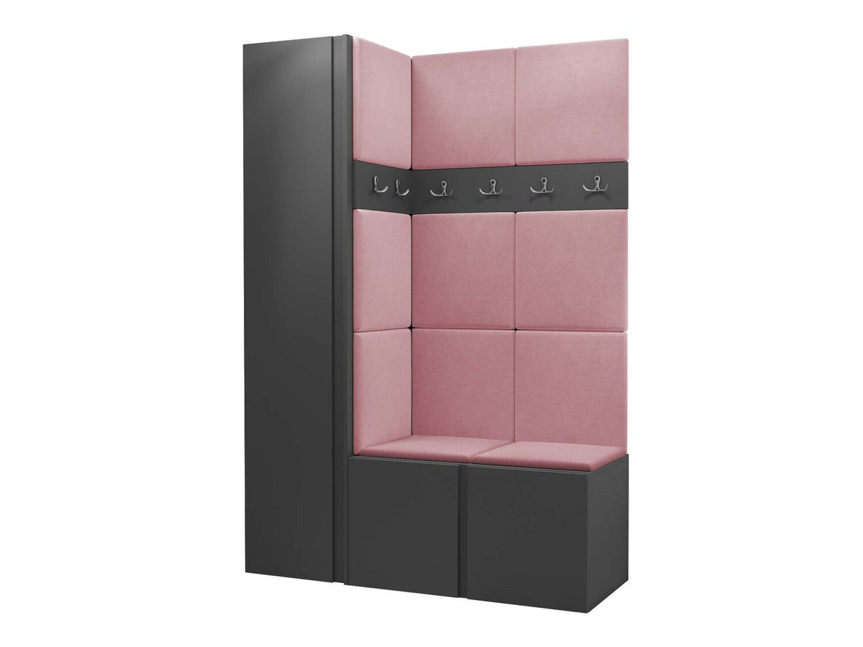 Előszoba garnitúra Zestaw ORION IX (Tavasz IX), Keret színe: Grafit, Puha falpanel színe: Manila 09