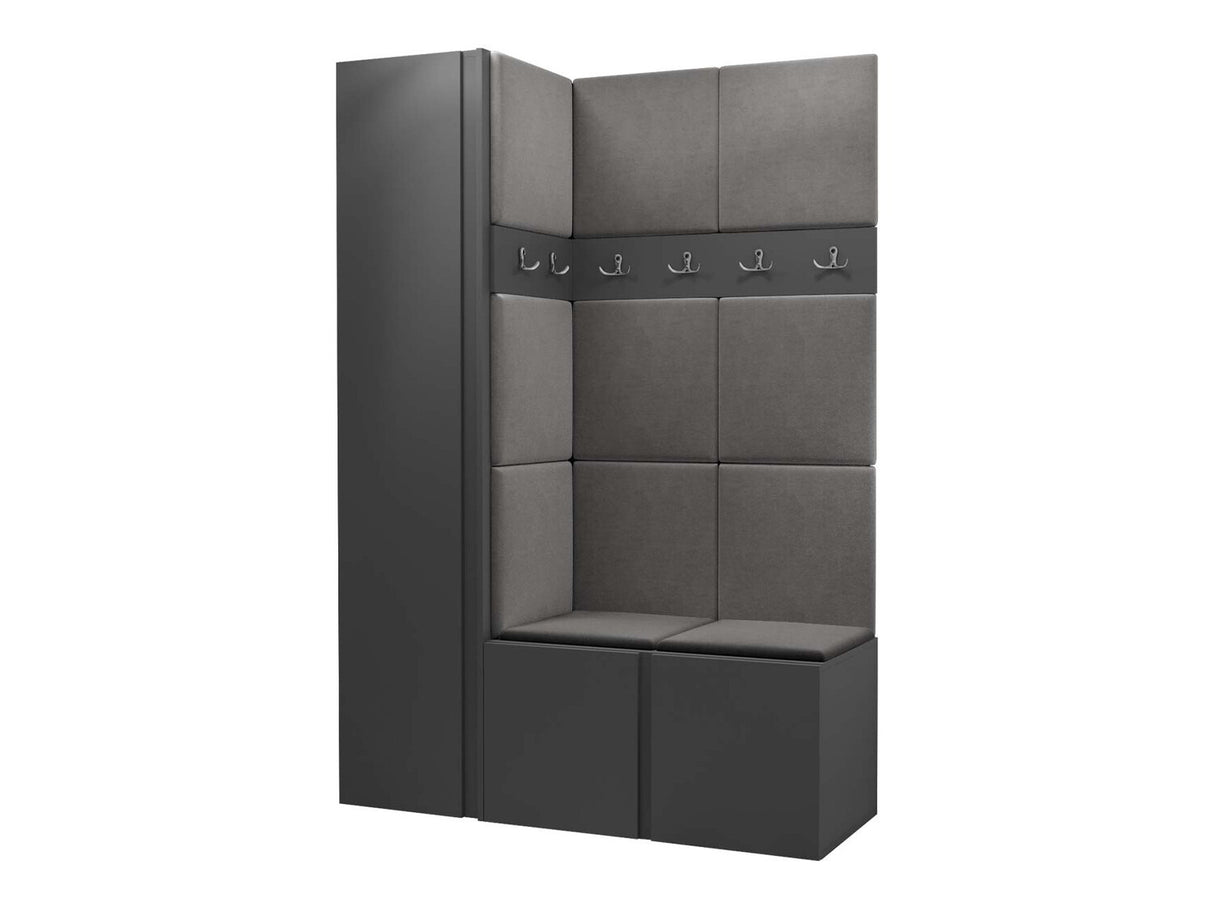 Előszoba garnitúra Zestaw ORION IX (Tavasz IX), Keret színe: Grafit, Puha falpanel színe: Manila 16