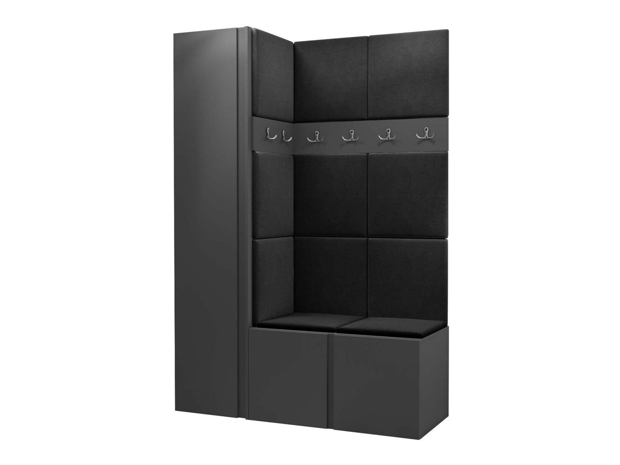 Előszoba garnitúra Zestaw ORION IX (Tavasz IX), Keret színe: Grafit, Puha falpanel színe: Manila 18