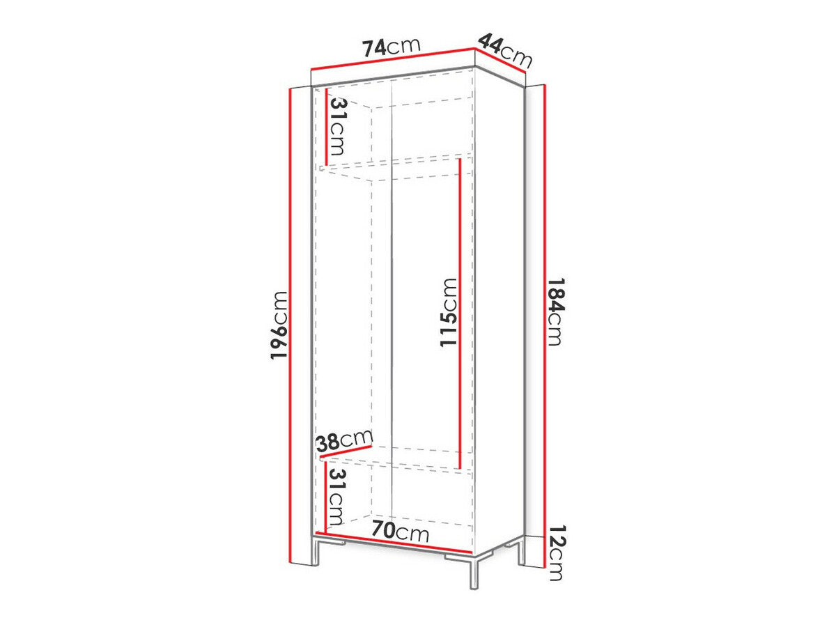 Gardróbszekrény bez lustra ZILION, Szín: Fekete + Aranysárga
