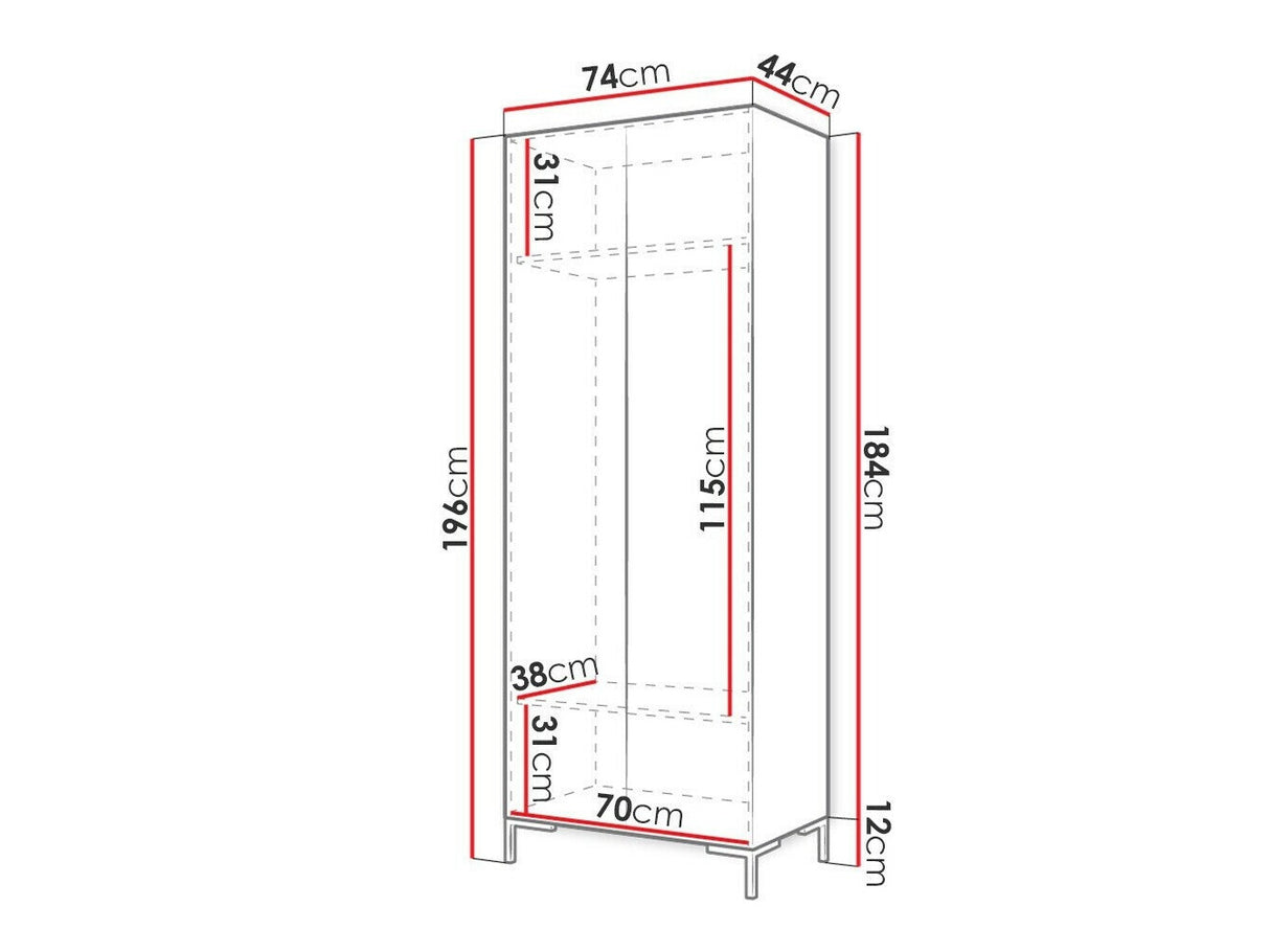 Gardróbszekrény z lustrem ZILION, Szín: Fehér + Aranysárga