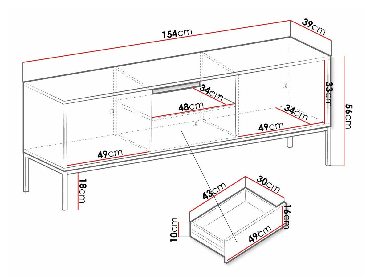 TV-állvány MONO MRTV154 (Tonkor TRTV154), Szín: Beige