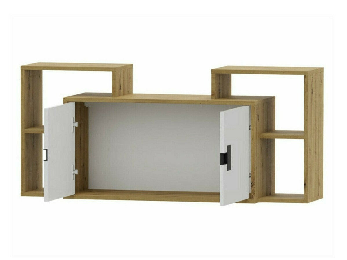 Fali szekrény 120 INDEX 12 (Tikrote), Szín: Fényes szürke + Artisan tölgy