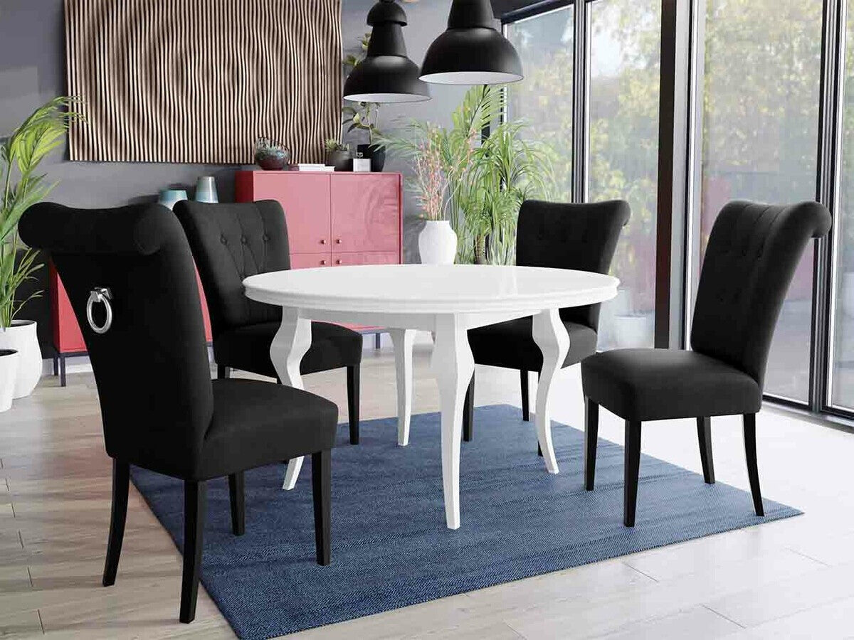 Szék S65 (ST65), Színes dekorációk: Ezüst, Lábak színe: Fekete, Szín: Magic Velvet 2219