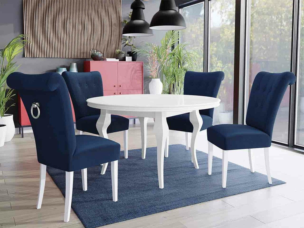 Szék S65 (ST65), Színes dekorációk: Ezüst, Lábak színe: Fehér, Szín: Magic Velvet 2216