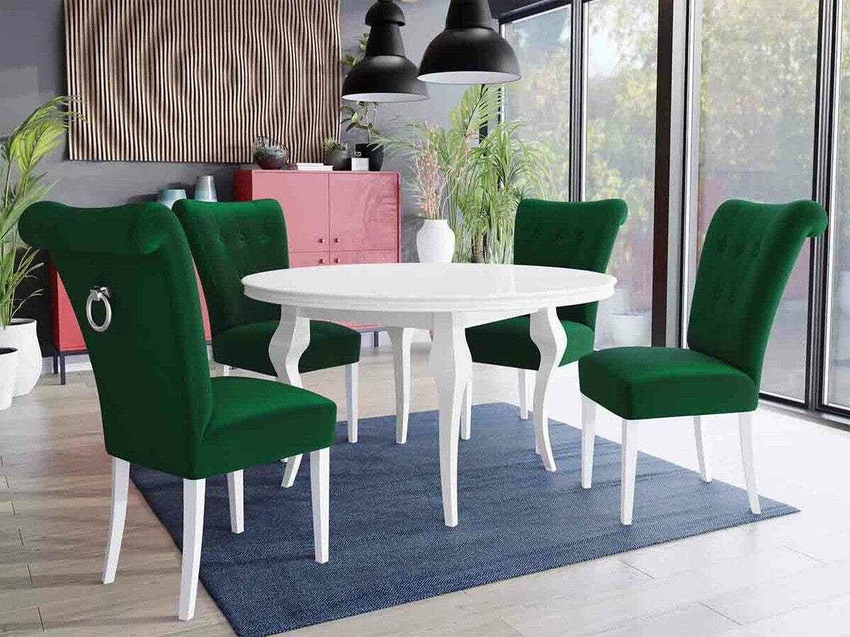 Szék S65 (ST65), Színes dekorációk: Ezüst, Lábak színe: Fehér, Szín: Magic Velvet 2225