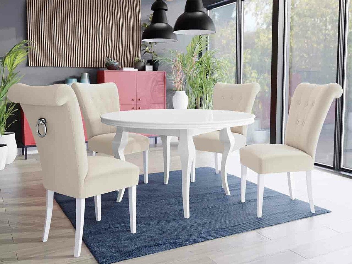 Szék S65 (ST65), Színes dekorációk: Ezüst, Lábak színe: Fehér, Szín: Magic Velvet 2250