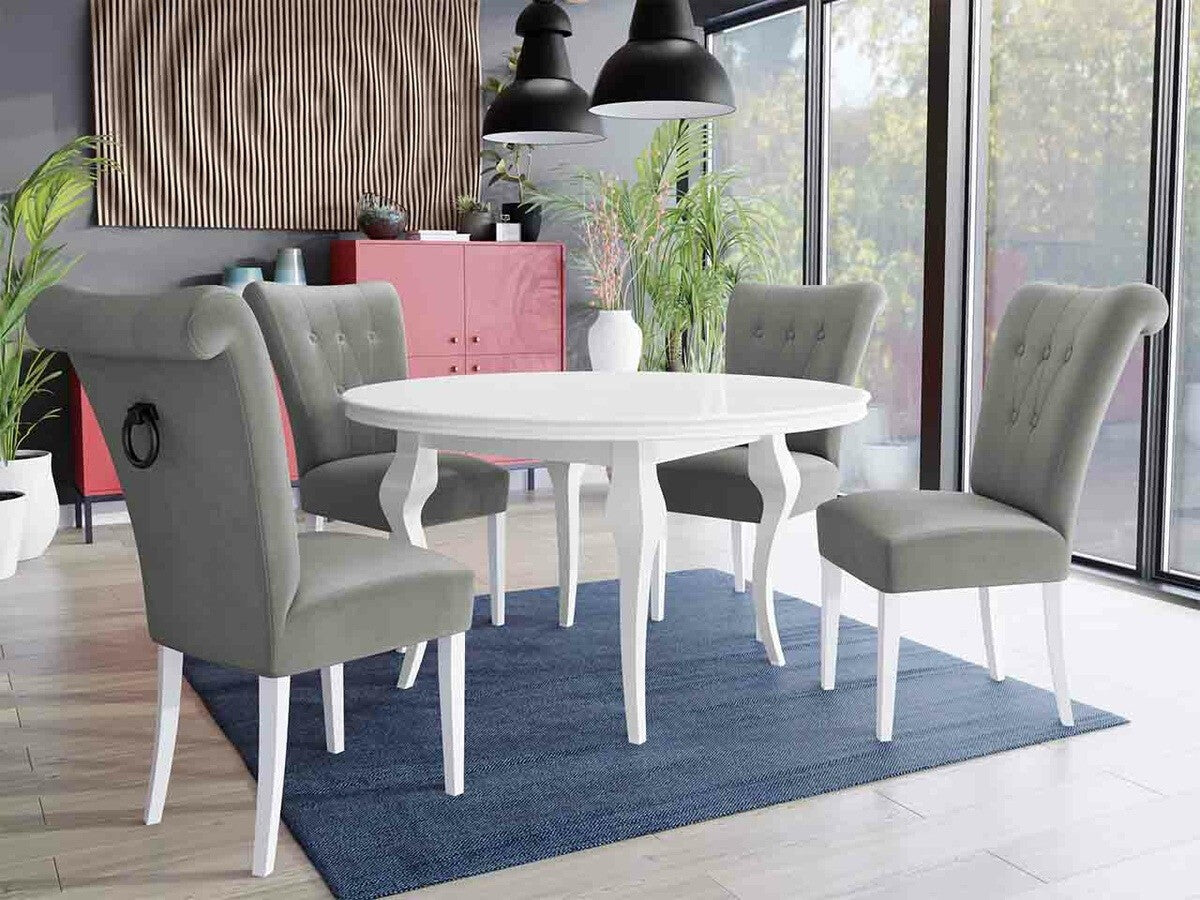 Szék S65 (ST65), Színes dekorációk: Fekete, Lábak színe: Fehér, Szín: Magic Velvet 2217